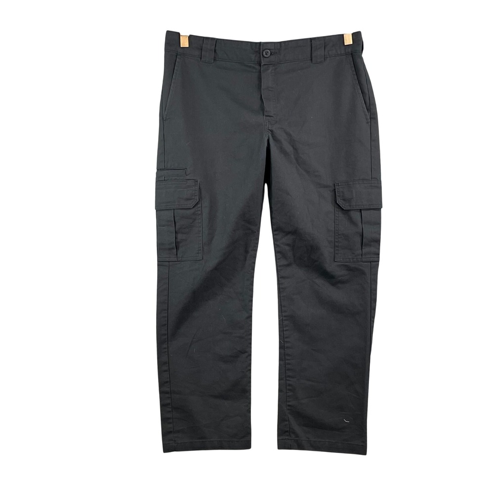 Dickies Cargo Pants Mens 38x28.5 Black  Flex Slim Straight Workwear Skate Street